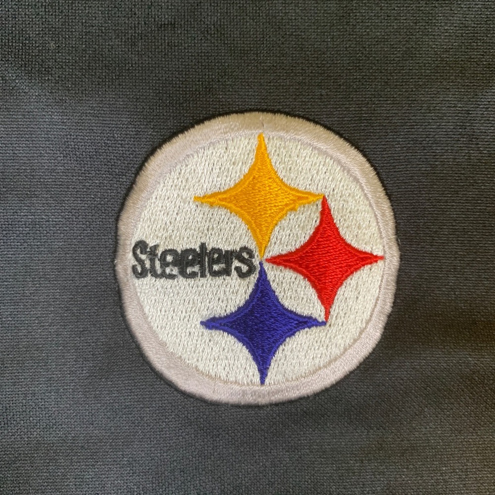 Pittsburgh Steelers Polo Shirt Mens L Black Gold NFL Team Apparel AFC Logo - Picture 3 of 9